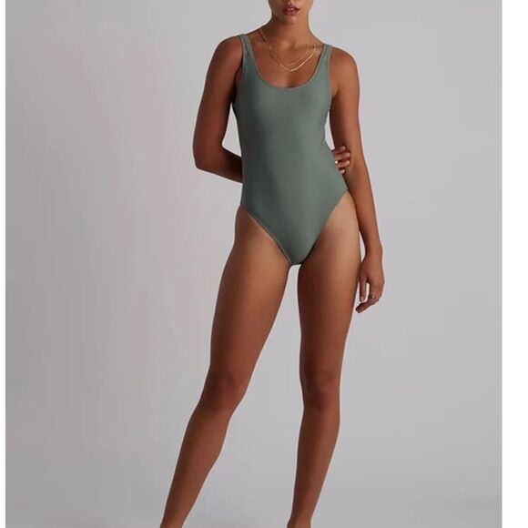 Saturdays NYC All Terrain one piece swim suit in Olive size medium NWT - Picture 1 of 11